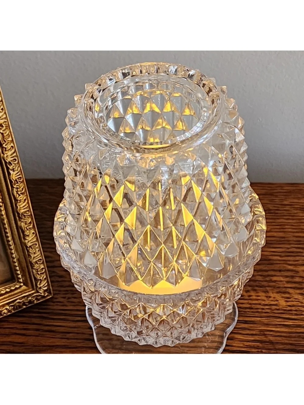 Crystal Textured Glass Votive Candle Holder - Clear